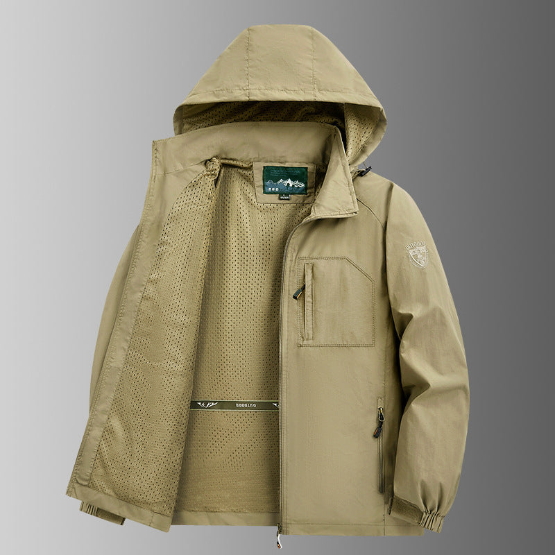 Herren Winddichte Outdoorjacke mit praktischen Taschen Drune