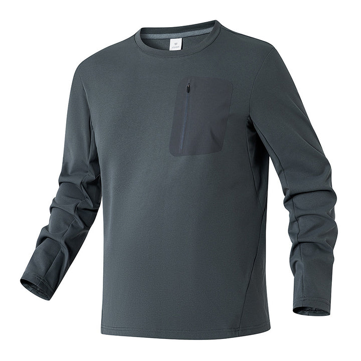 Unisex Oversize Langarm‑Sweatshirt mit Brustreißverschlusstasche und Rundhalsausschnitt Drune