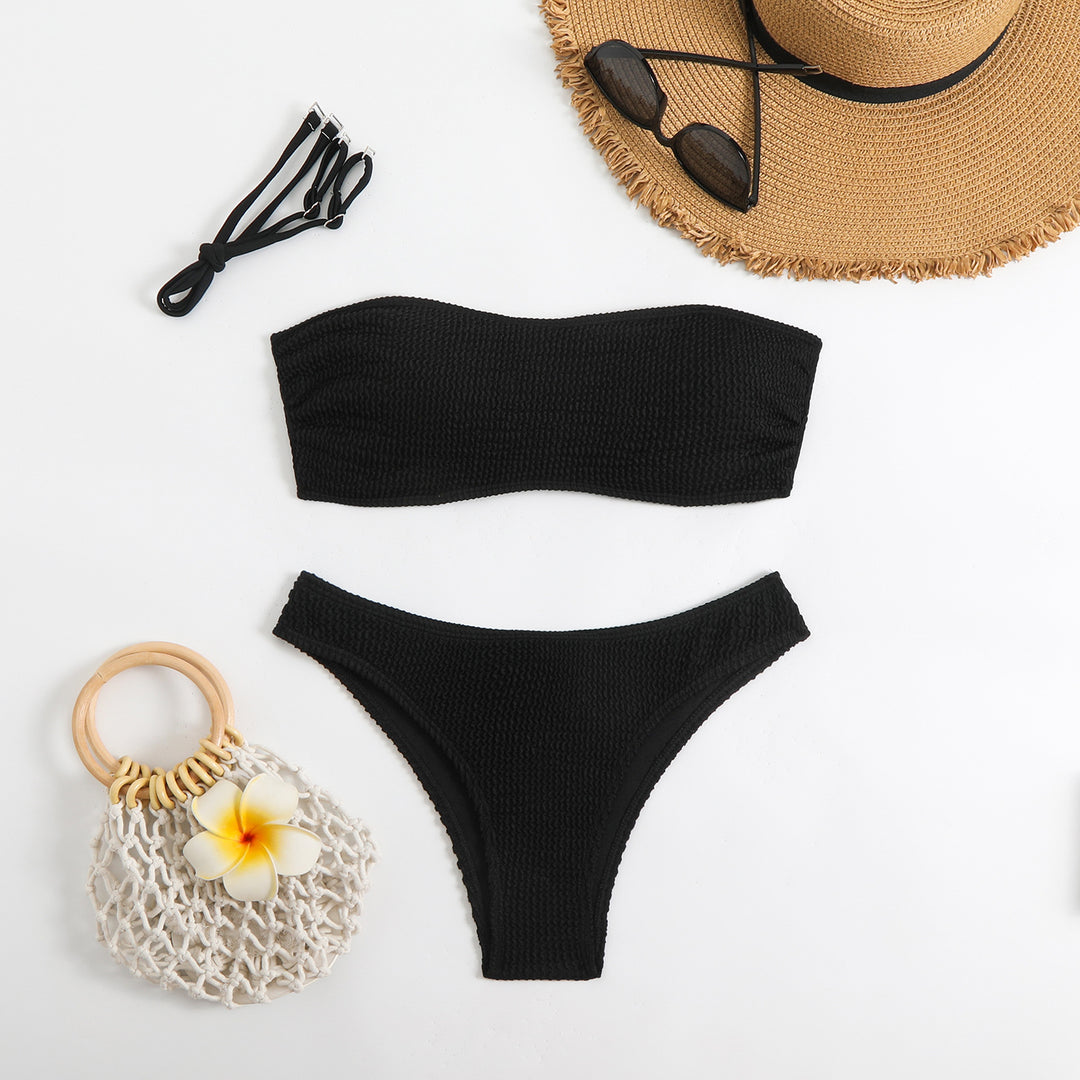 Damen Bandeau Bikini mit strukturierter Oberfläche Drune