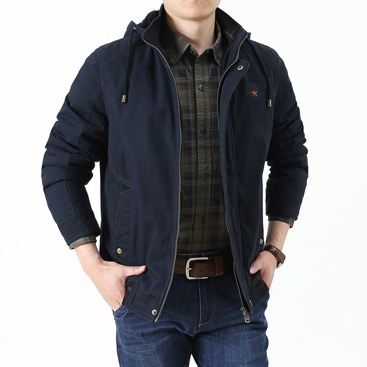 Herren Utility-Kapuzenjacke im Field-Parka-Stil mit Thermofutter und Multifunktions-Taschen Drune