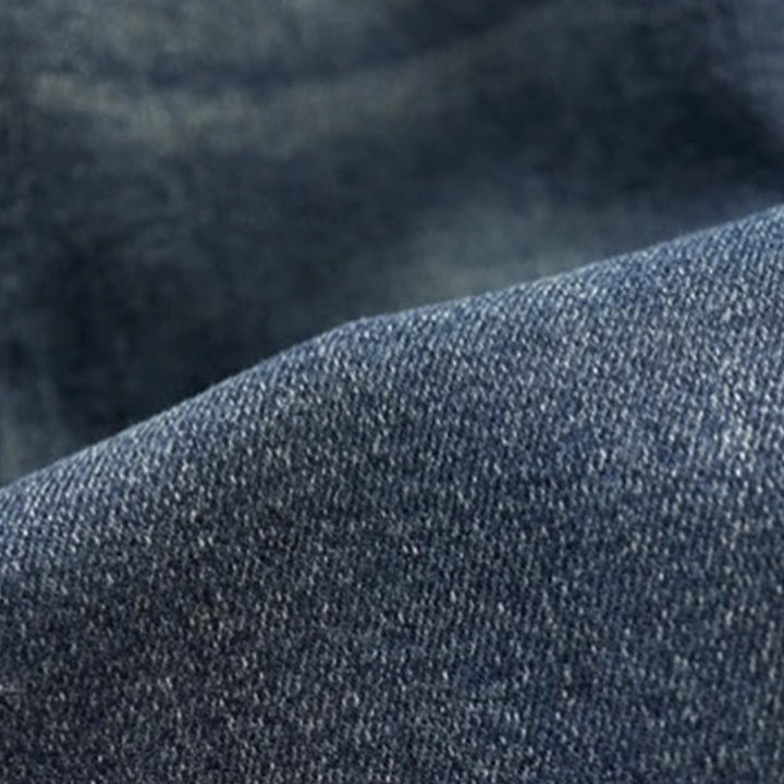 Unisex modische Denim-Hose mit elastischem Bund und großen Taschen Drune