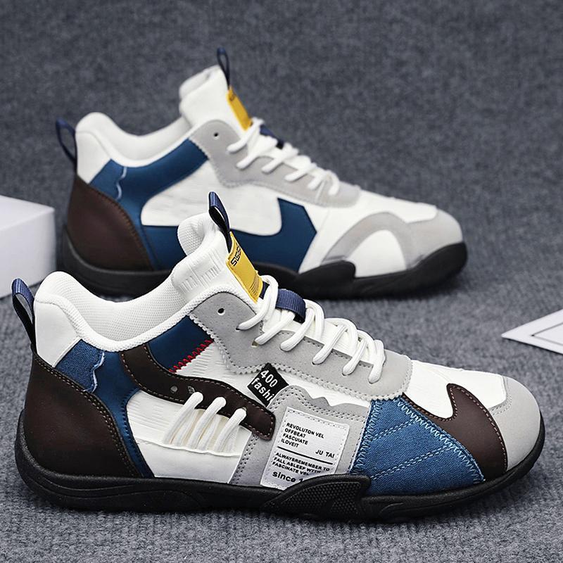 Herren mehrlagige Retro-City-Sneaker mit Wildleder- und Textilmix, gepolstertem Fersenkragen, atmungsaktiver Mesh-Zunge und griffiger Gummisohle Drune