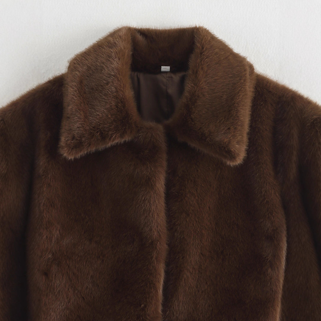Damen Kuschelige Kunstpelzjacke Drune