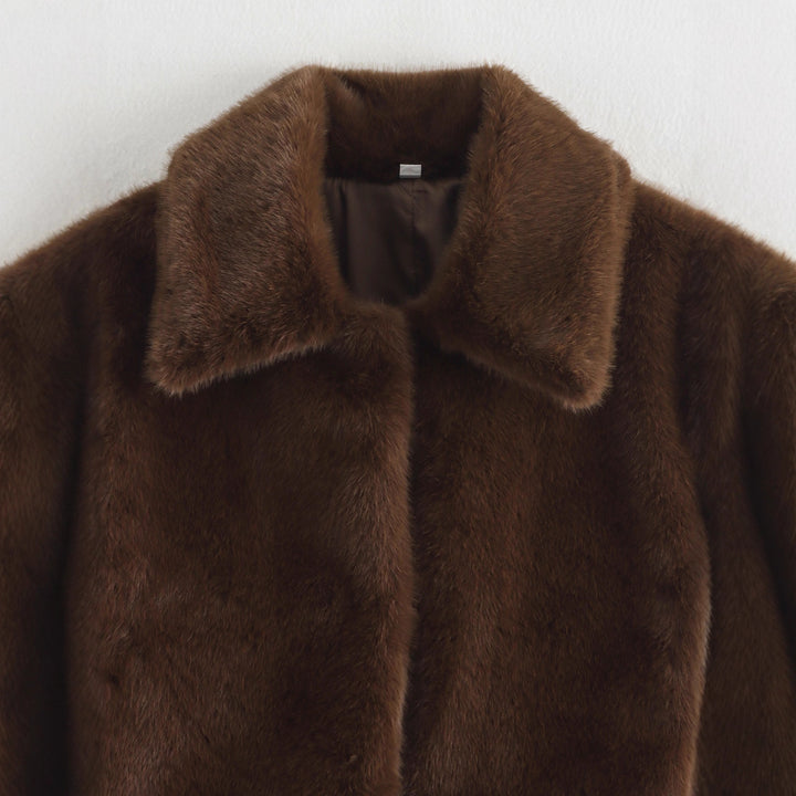 Damen Kuschelige Kunstpelzjacke Drune