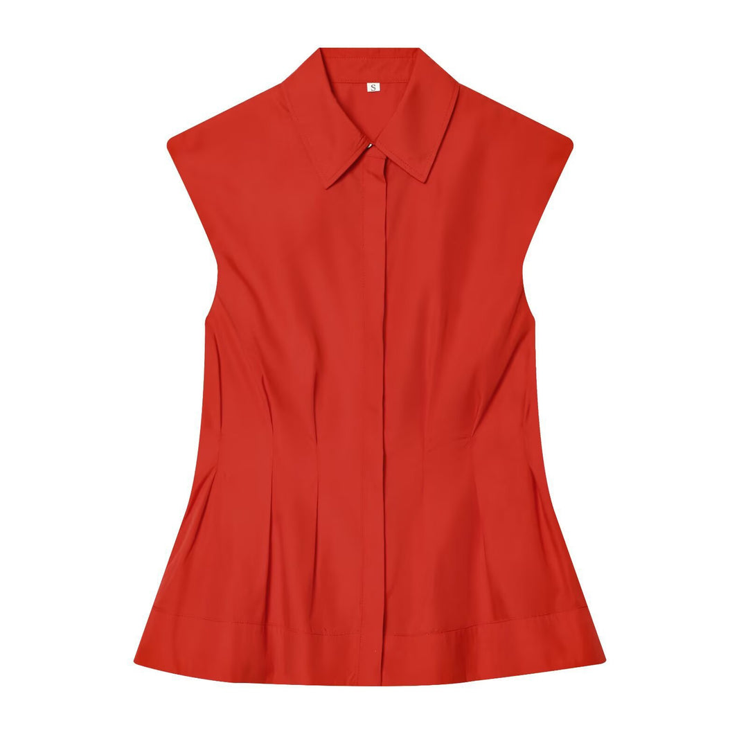 Damen ärmellose Bluse mit modernem Schnitt Drune
