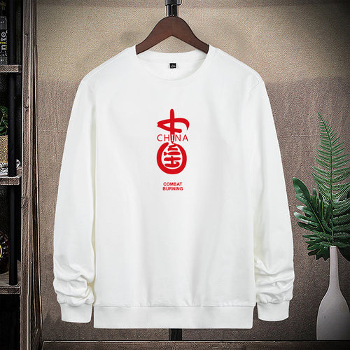 Herren Sweatshirt mit Rundhalsausschnitt, Baumwollmix und markantem Frontprint Drune