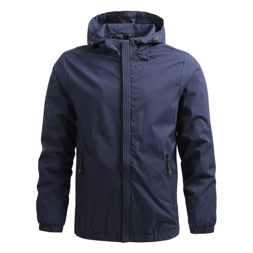 Herren Atmungsaktive Outdoorjacke mit verstellbarem Kragen Drune