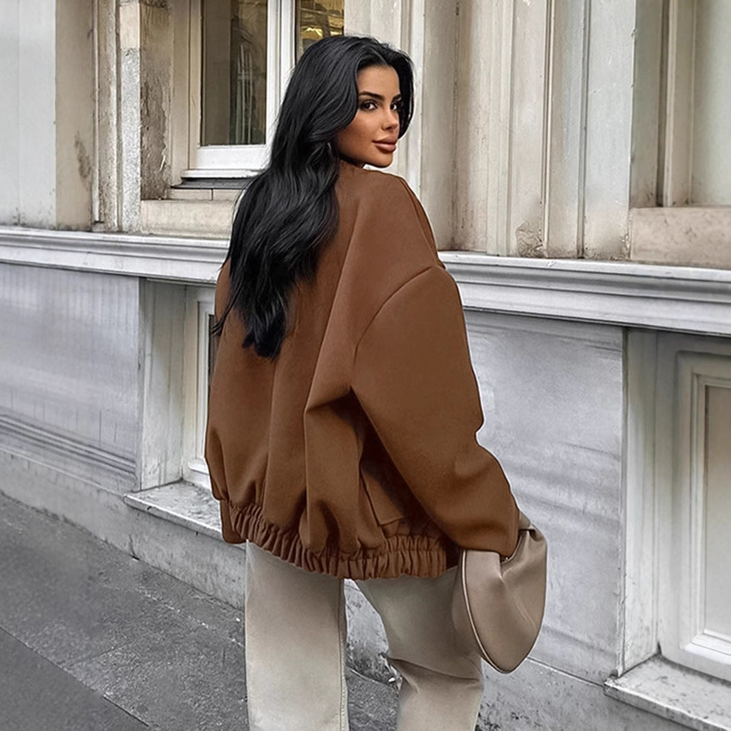 Damen Oversized Jacke aus bequemem Wollmix Drune
