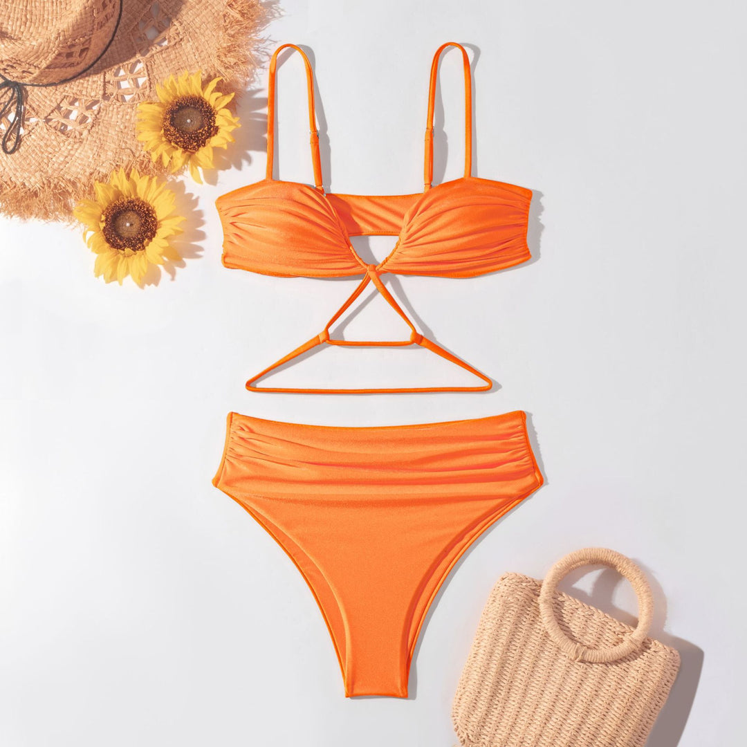 Damen Hochgeschnittener Bikini mit raffiniertem Wickel-Design Drune