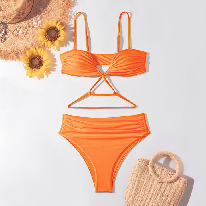 Damen Hochgeschnittener Bikini mit raffiniertem Wickel-Design Drune