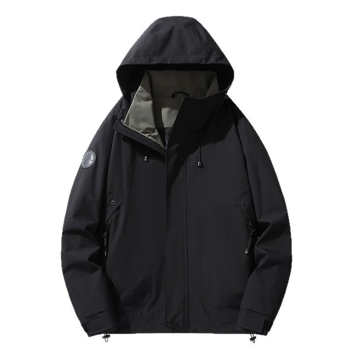 Herren Multifunktionale Softshell-Parka mit verstellbarer Kapuze, wind- und wasserabweisender Membran Drune
