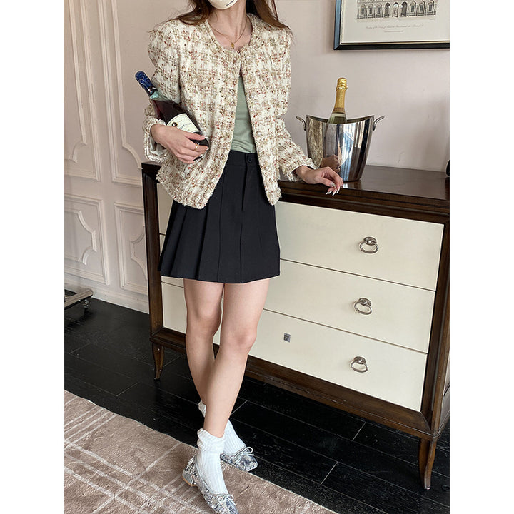 Damen elegante und strukturierte Boucle-Jacke Drune
