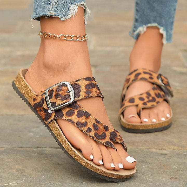 Damen Zehentrenner-Sandalen mit geflochtenen Riemen und rutschfester Sohle Drune