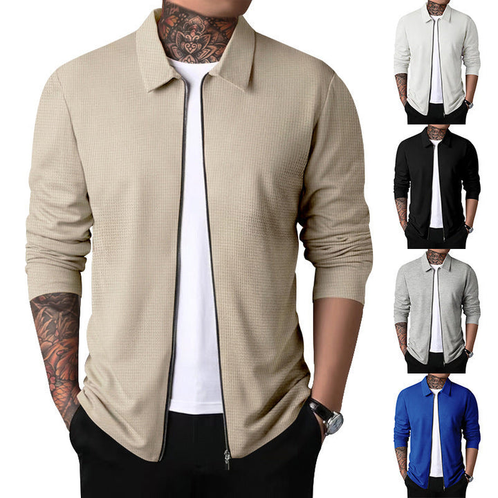 Herren Freizeitjacke mit durchgehendem Reißverschluss und strukturiertem Gewebe Drune