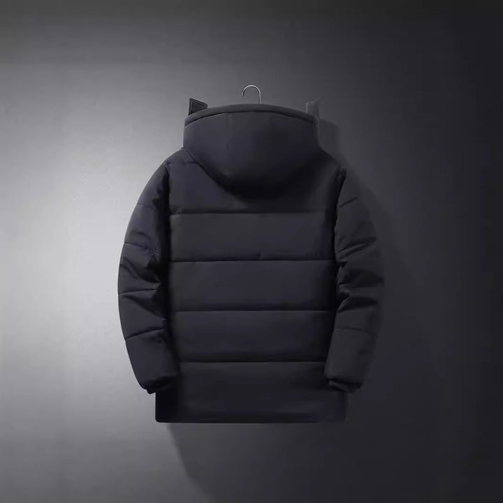 Herren Wattierte Thermojacke mit gesteppter Innenfüllung, Kunstfellkragen und Pattentaschen Drune