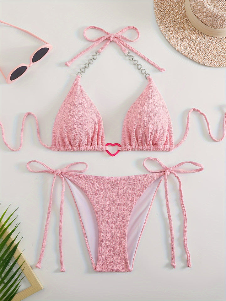 Damen Triangel-Bikini mit raffinierten Kettenakzenten Drune
