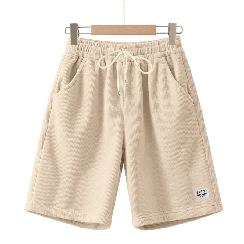 Herren nan knielange Lounge-Shorts im Rippenstrukturjersey mit elastischem Kordelzugbund und aufgesetzten Eingrifftaschen Drune