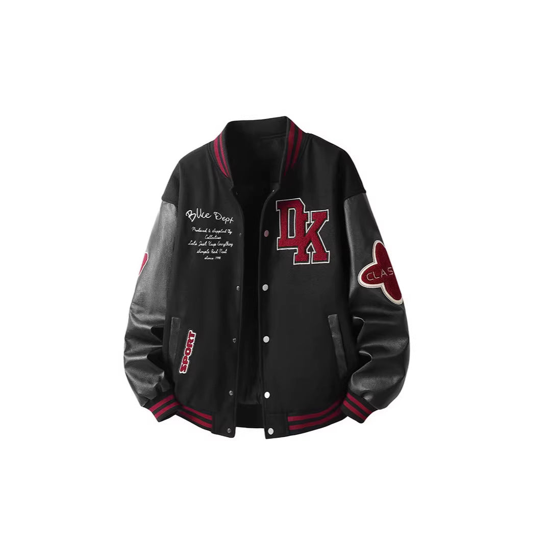 Herren Retro College Varsity Jacke mit gestepptem Thermofutter und Applikationen Drune