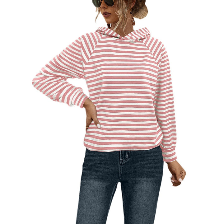 Damen Kapuzensweatshirt mit gestreiftem Design und modernem Schnitt Drune