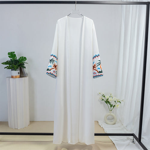 Damen elegante Kaftan-Robe mit kunstvollen Stickdetails Drune