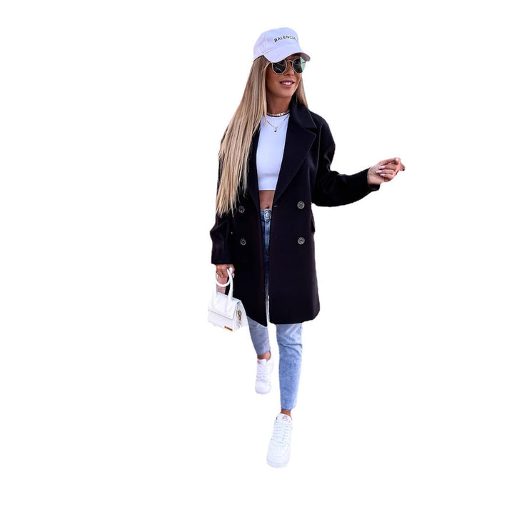 Damen eleganter und strukturierter Mantel im doppelten Design Drune