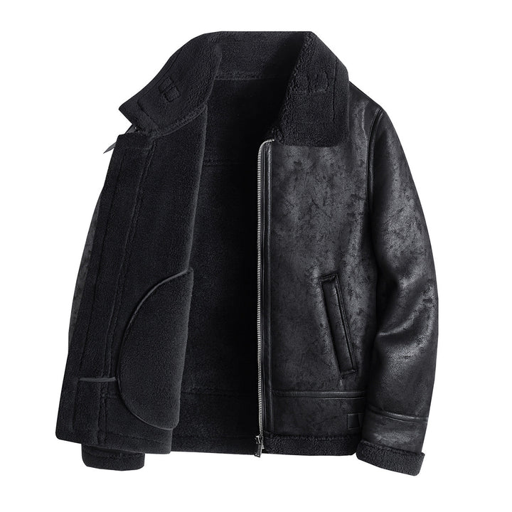 Herren Kunstleder Bomberjacke Drune