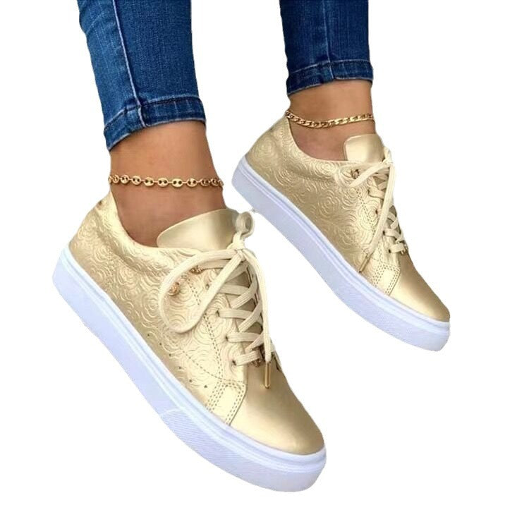 Damen Sneakers mit luxuriösem Blütenmuster und atmungsaktivem Obermaterial Drune