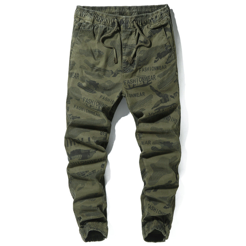 Herren Camouflage-Jogginghose mit elastischem Tunnelzugbund, tapered Schnitt und Allover-Print Drune