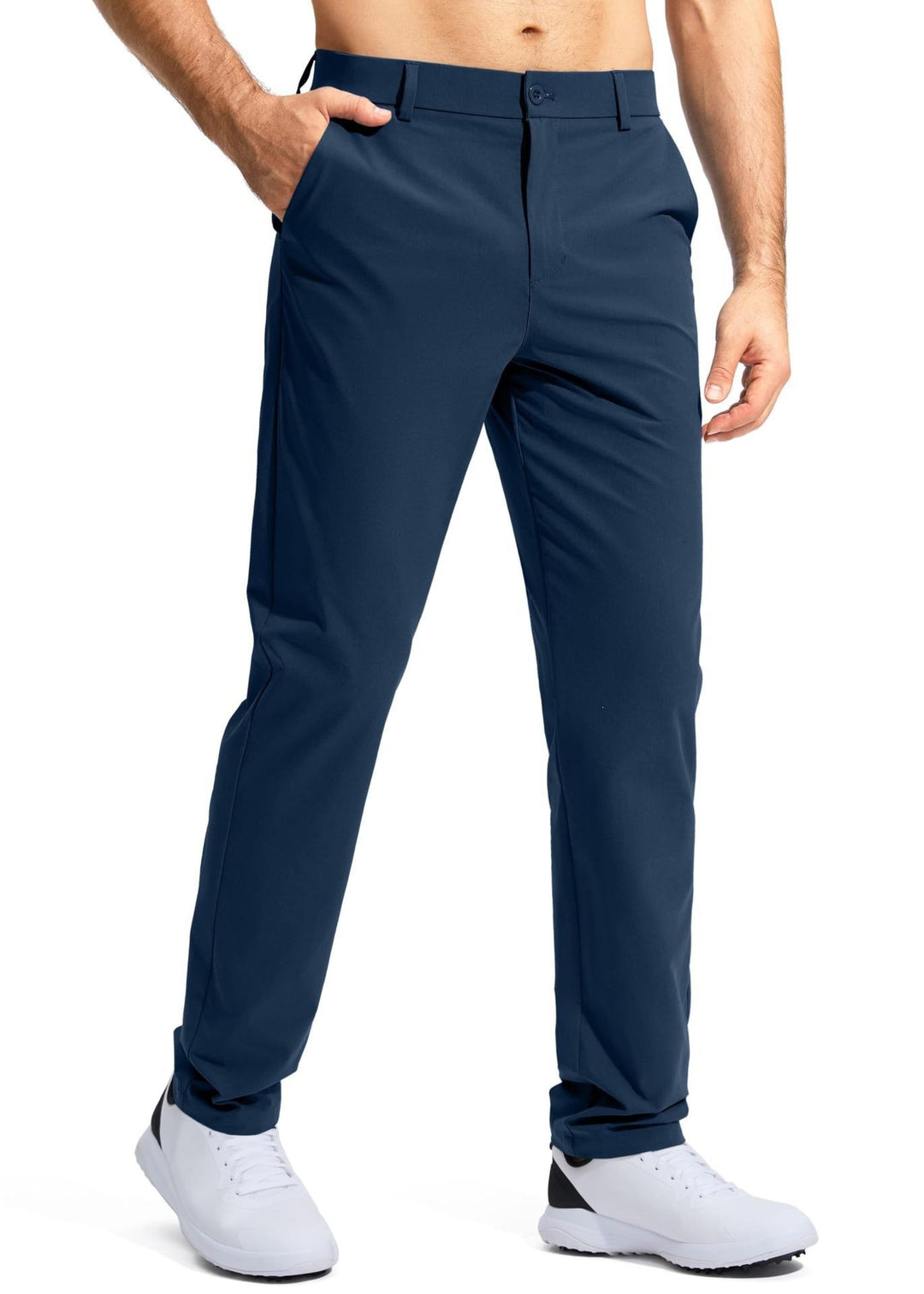 Herren nan elastische Golftwill-Hose mit geradem Schnitt, knitterfreiem Material und verdeckter Reißverschlusstasche Drune
