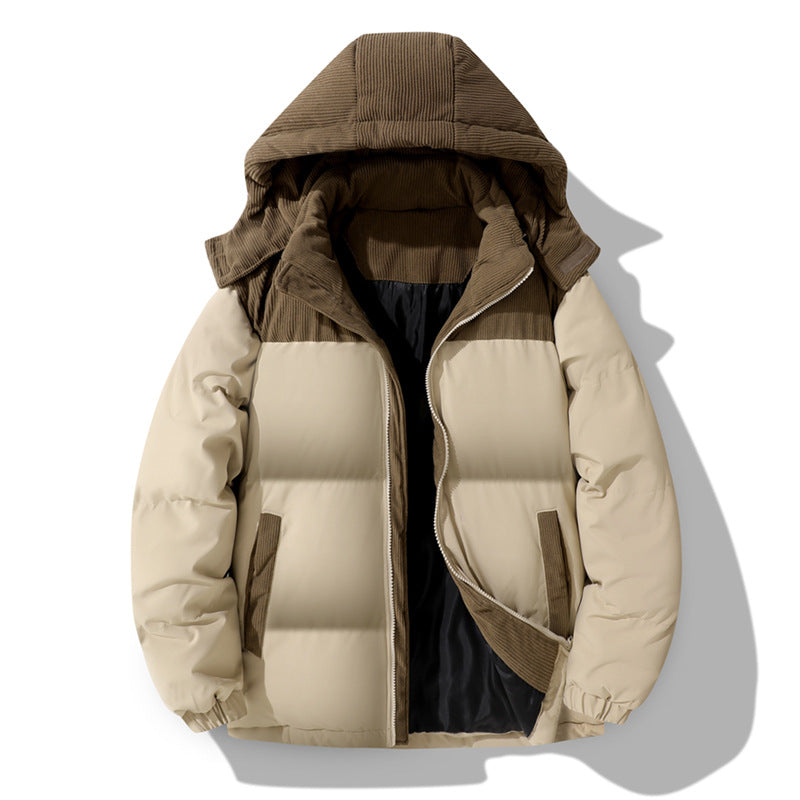 Damen Stepp-Winterjacke mit Cord-Schulterdetail, Kapuze und Zwei-Wege-Reißverschluss Drune