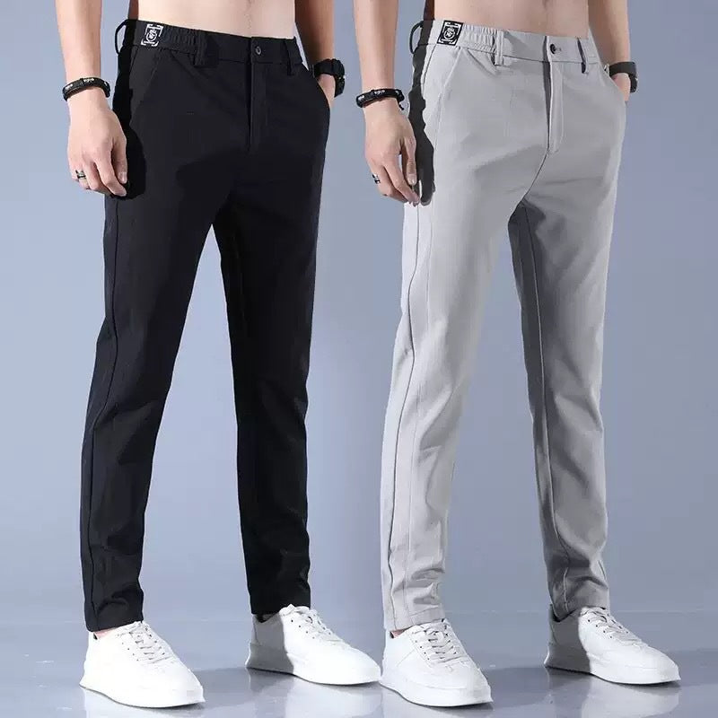 Herren moderne sportliche Chino-Hose mit elastischem Bund und funktionalen Taschen Drune