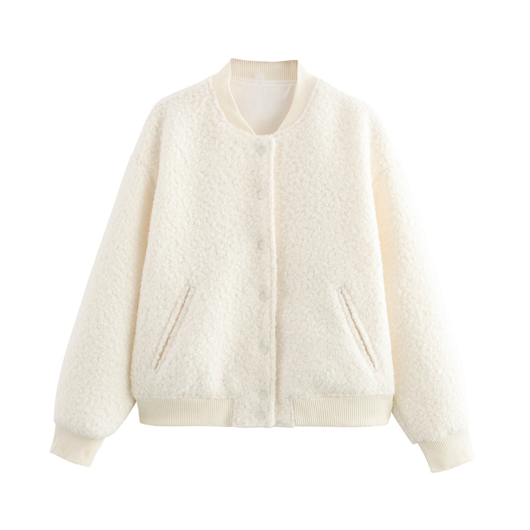 Damen Fleecejacke mit strukturiertem Stoff und praktischem Knopfverschluss Drune