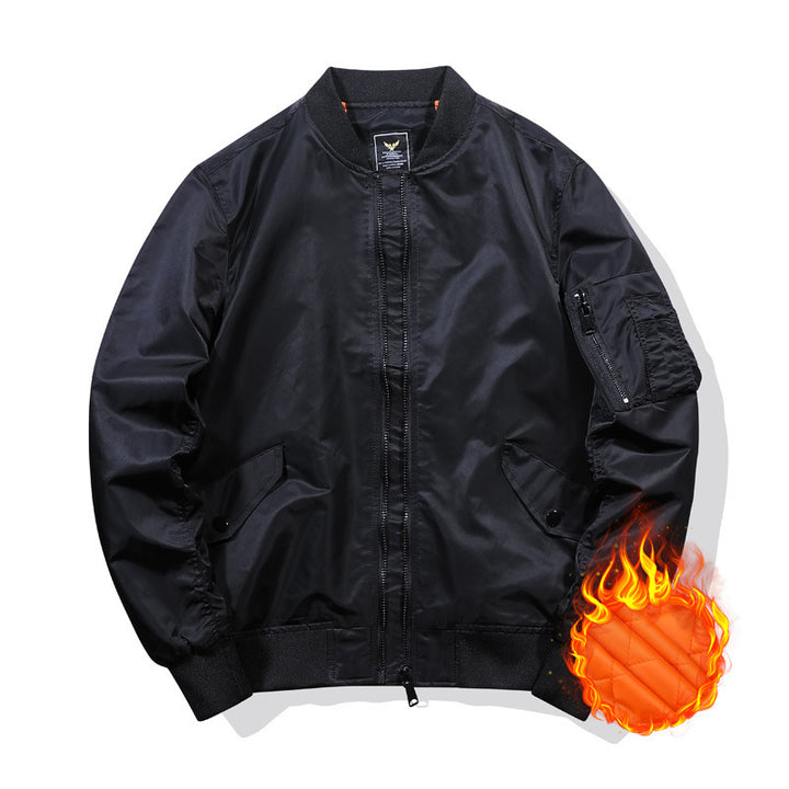 Herren Gefütterte Nylon-Bomberjacke mit Thermofutter und Ärmeltasche Drune