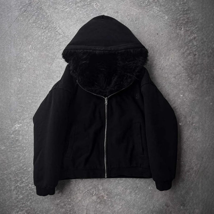 Damen weiche und warme Kapuzenjacke Drune