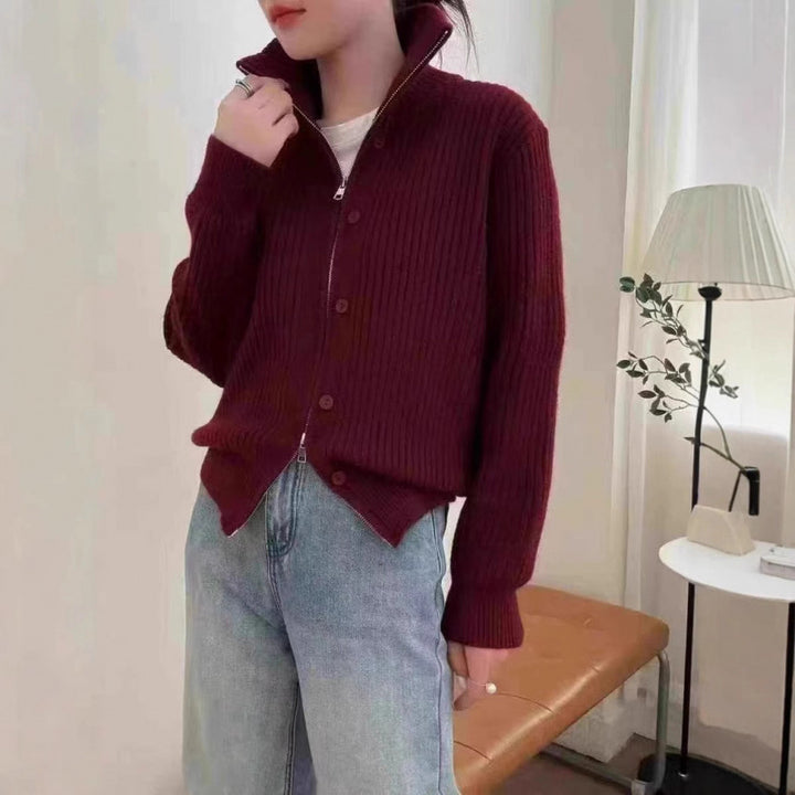 Damen Hochwertiger Rippstrickpullover mit elegantem Design Drune