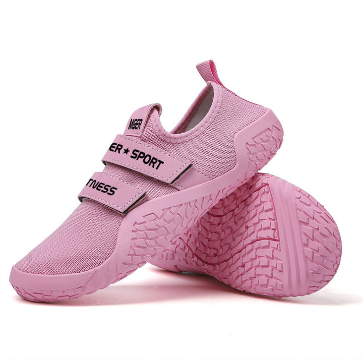 Damen nan atmungsaktive Klett-Sneaker mit flexibler rutschfester Gummisohle Drune