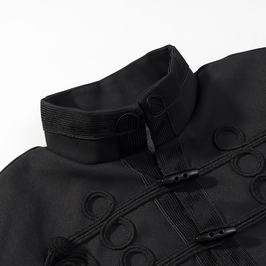 Damen Kurzjacke im Militärstil mit Kordverzierungen und Stehkragen Drune