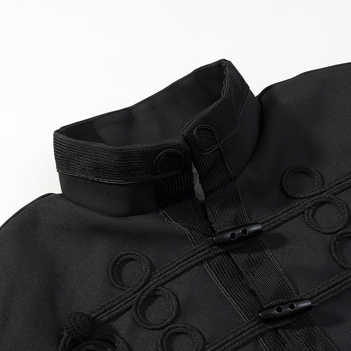 Damen Kurzjacke im Militärstil mit Kordverzierungen und Stehkragen Drune