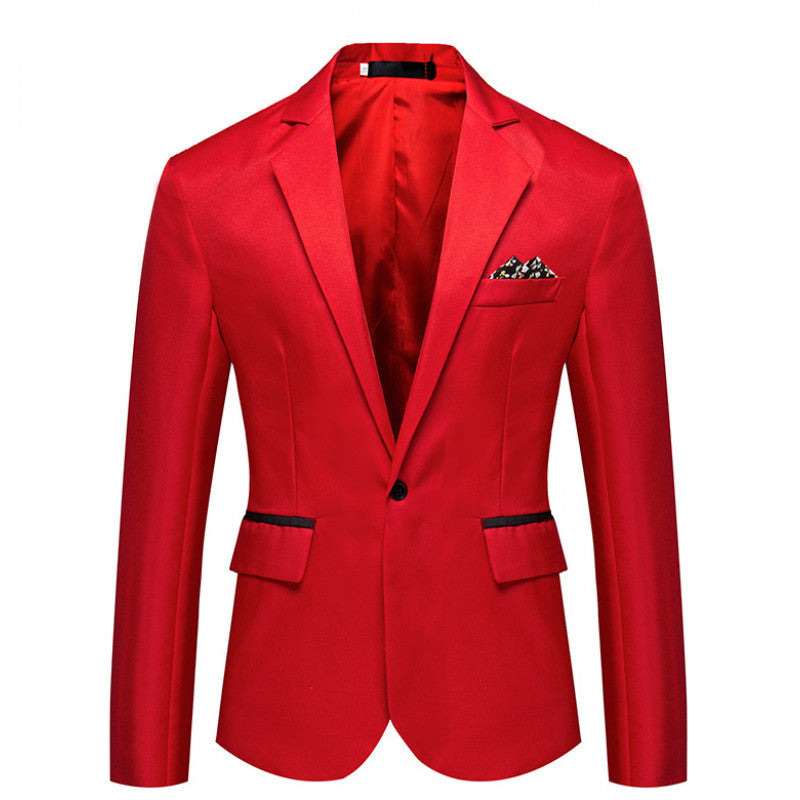 Herren Slim-Fit Smoking-Sakko mit Ein-Knopf‑Verschluss und kontrastierten Pattentaschen Drune