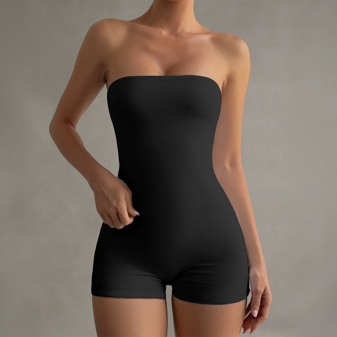 Damen Strapless Jumpsuit aus elastischem Material Drune