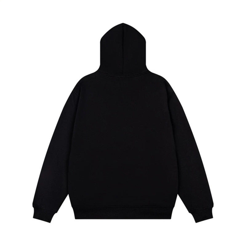 Unisex Oversize-Kapuzenpullover mit Statement-Print und Polka‑Dot-Applikation Drune
