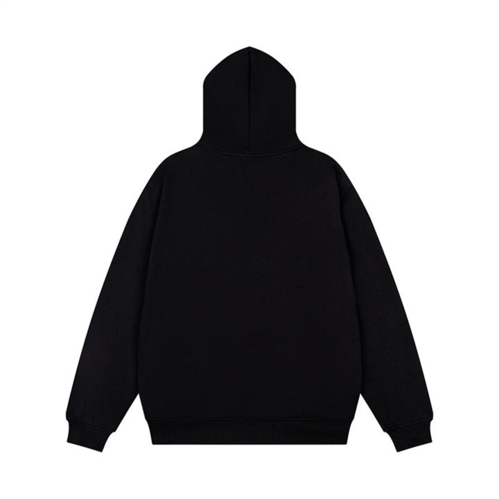 Unisex Oversize-Kapuzenpullover mit Statement-Print und Polka‑Dot-Applikation Drune