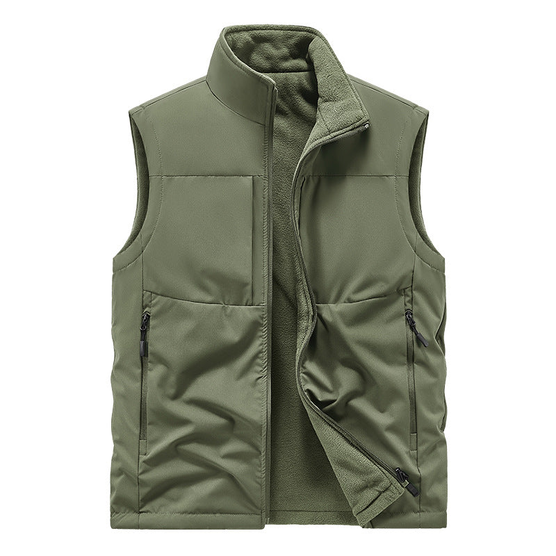 Herren Leichte technische Outdoor‑Weste mit Stehkragen, Netzfutter und Reißverschlusstaschen Drune