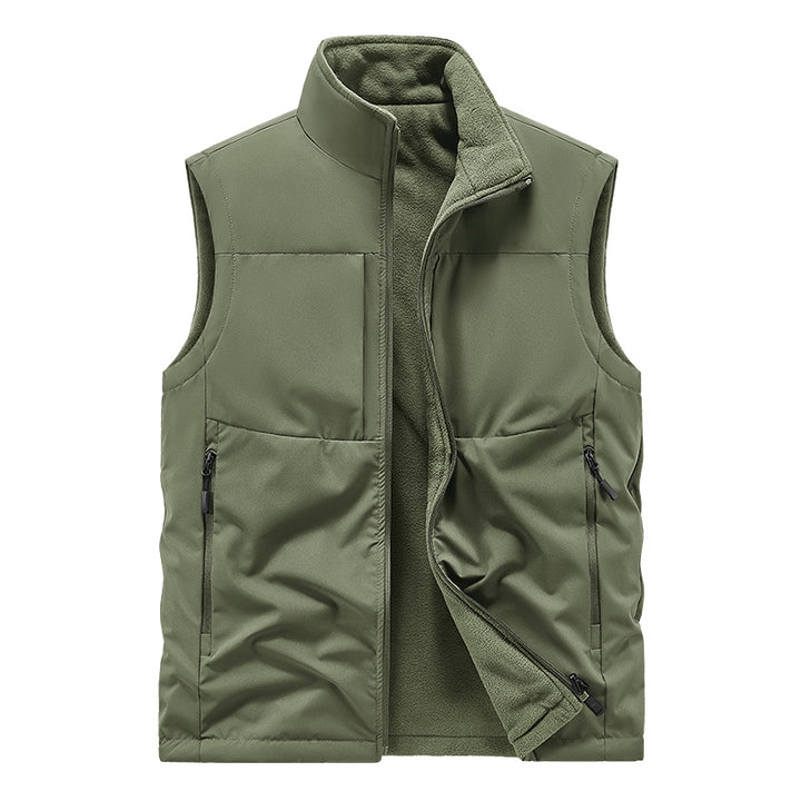 Herren Leichte technische Outdoor‑Weste mit Stehkragen, Netzfutter und Reißverschlusstaschen Drune