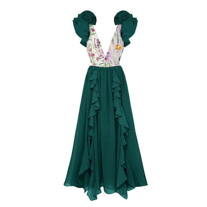 Damen Badeanzug-Set mit voluminösen Rüschendetails und elegantem Überrock Drune