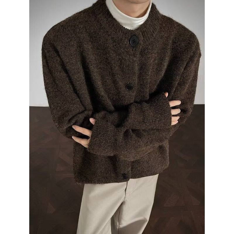 Herren Lockere Strickjacke mit Knöpfen Drune