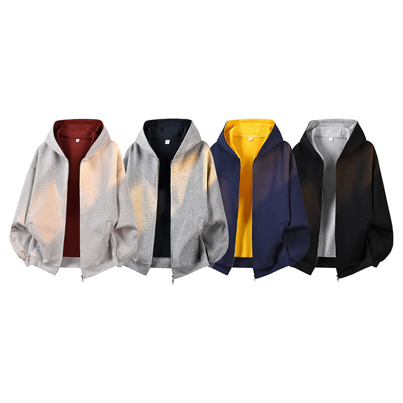 Herren Oversize Kapuzen-Zipjacke Drune