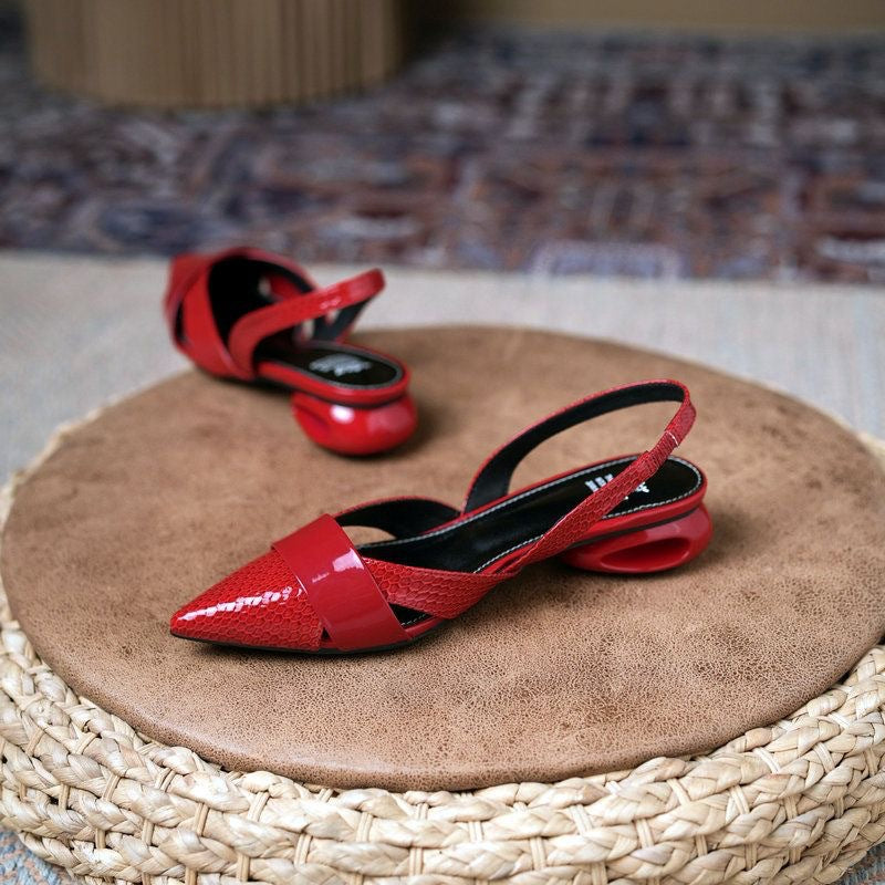 Damen Elegante Slingback-Absätze mit schicken metallischen Akzenten Drune