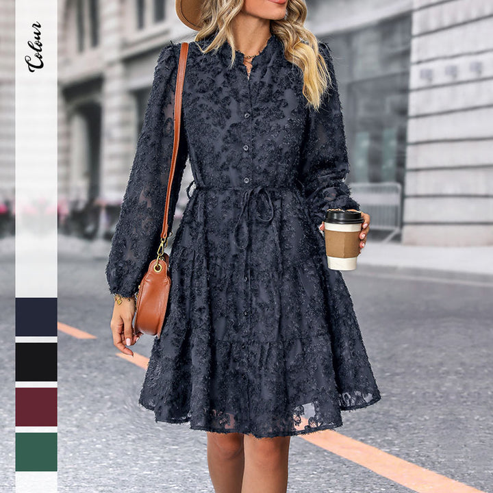 Damen Blusenkleid mit Rüschen Drune