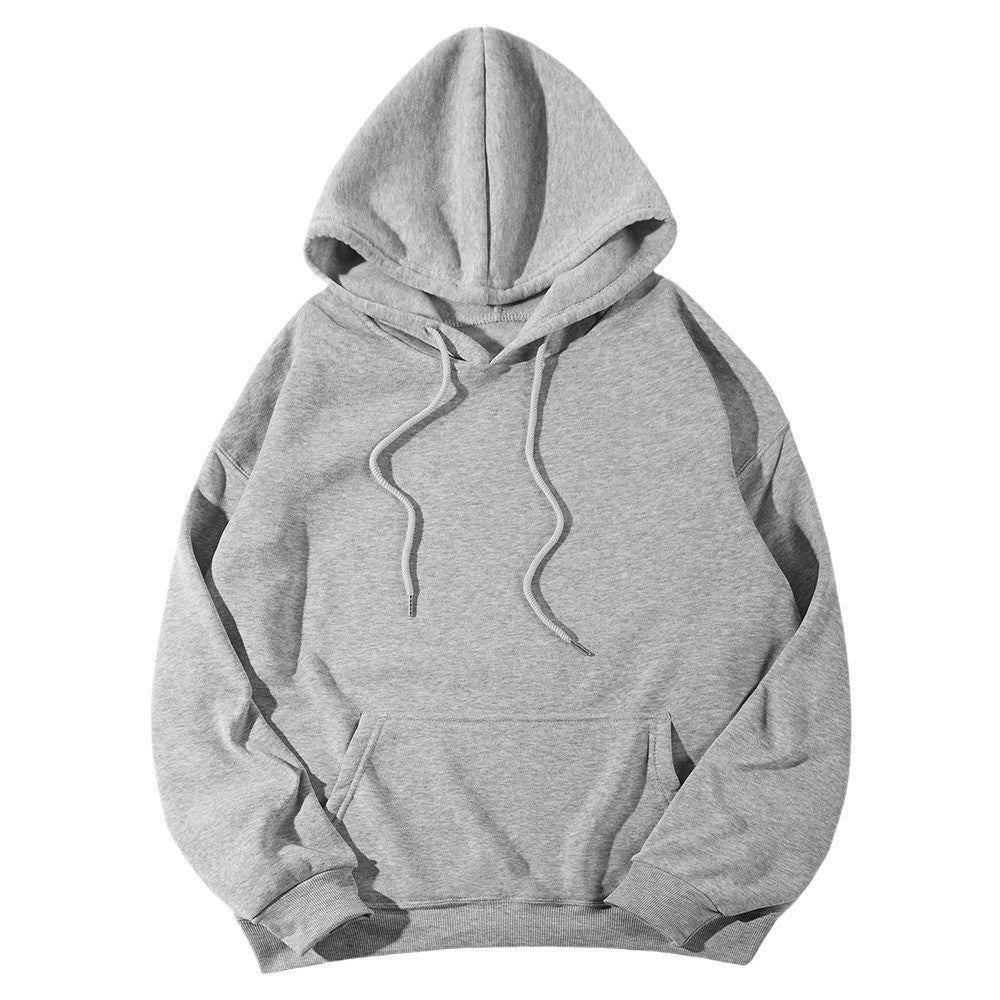 Unisex Oversize-Fleece-Hoodie mit tiefer Schulter, Kängurutasche und breitem Rippbund Drune